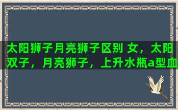 太阳狮子月亮狮子区别 女，太阳双子，月亮狮子，上升水瓶a型血是什么性格